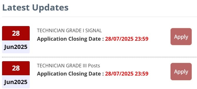 RRB Recruitment Notification Vacancy